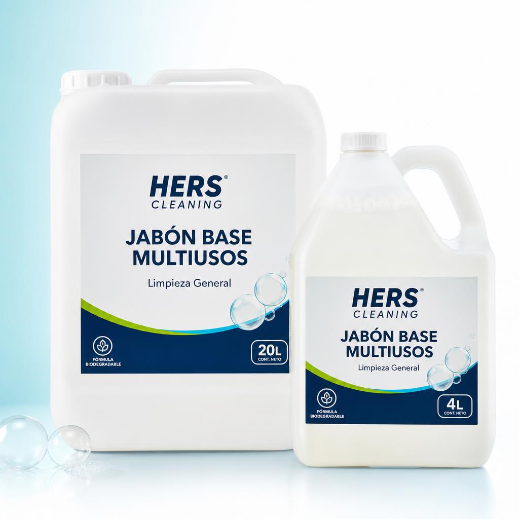 Jabón Base Multiusos — presentaciones galón 4 L y garrafa 20 L de HERS Cleaning